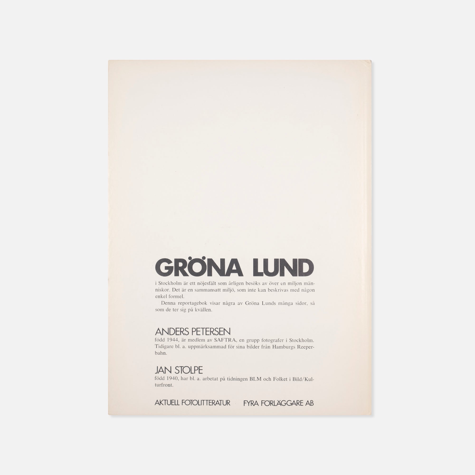 Anders Petersen — Gröna Lund