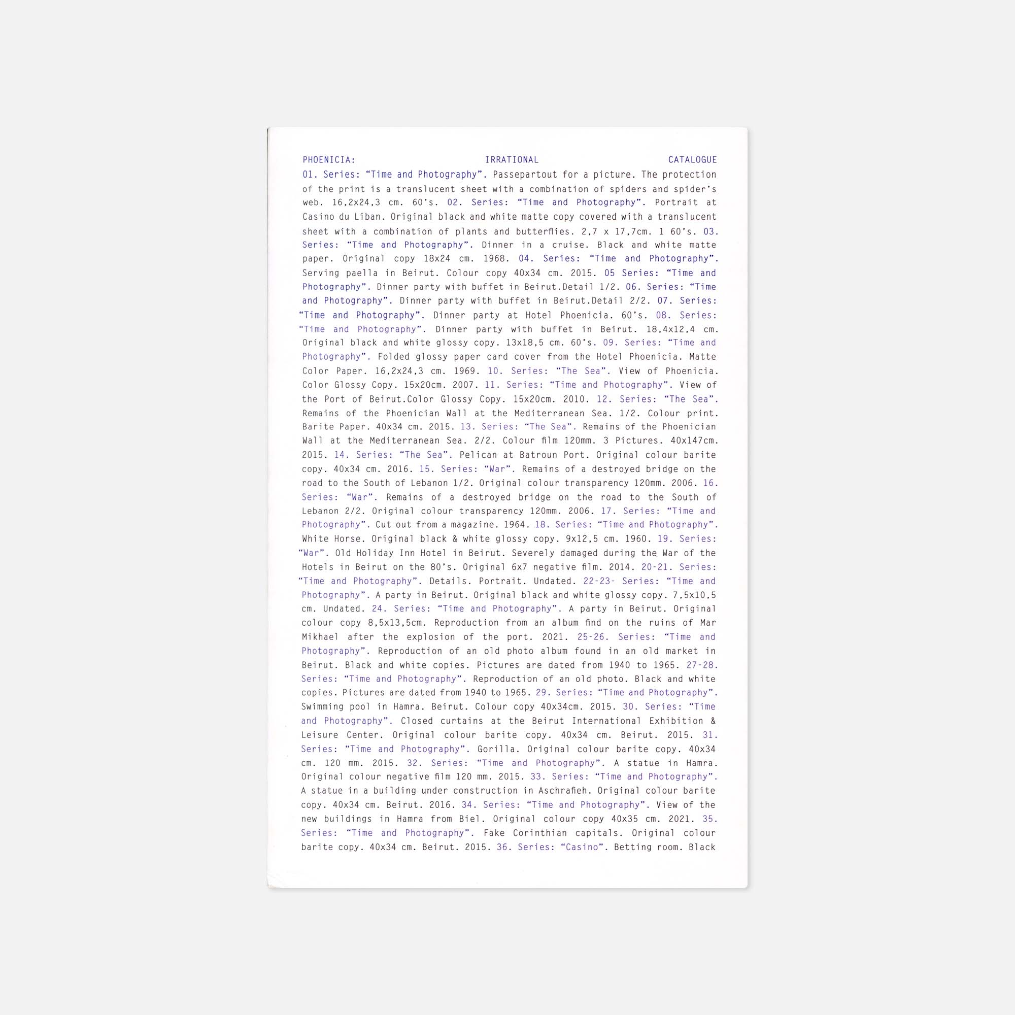 Alfonso Moral — Phoenicia: Irrational Catalogue