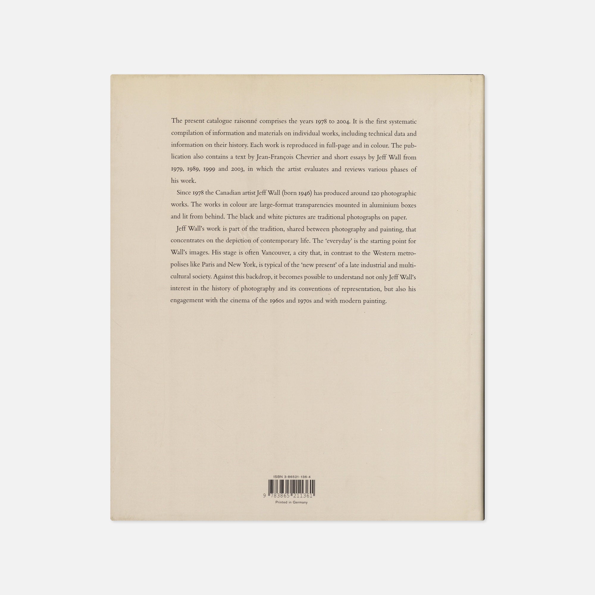 Jeff Wall — Catalogue Raisonné 1978–2004